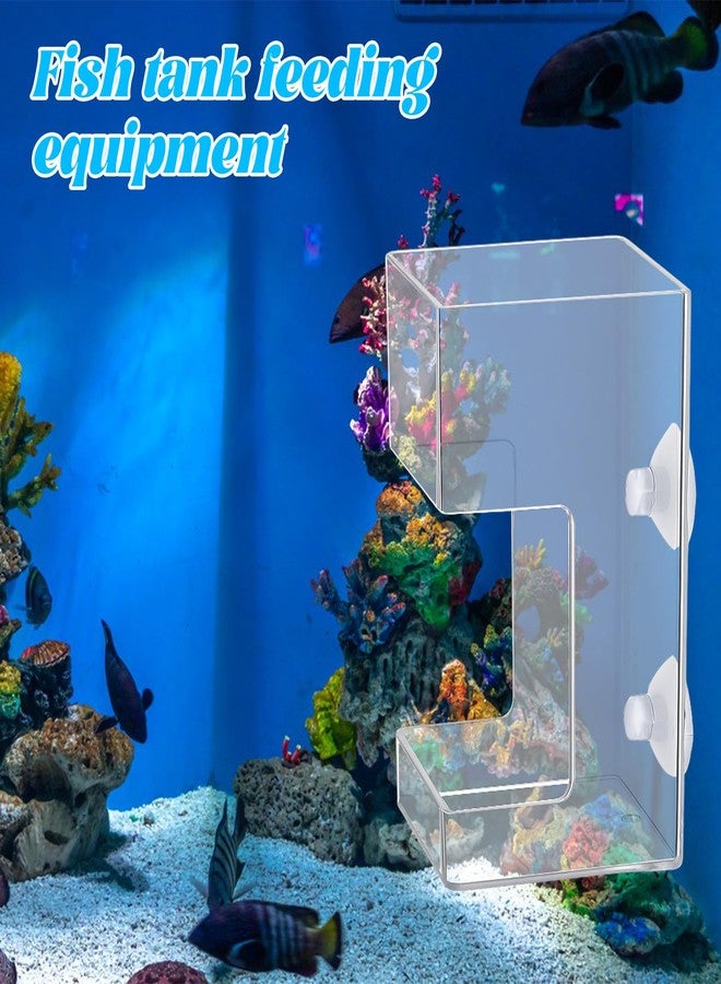 Alrhso Fish Tank Feeding Tray Fish Tank Feeder Aquarium Feeding Dish with Suction Cup 3.9x2.4 Inch Feeding-Tube Ring Container Holder Dispenser for Shrimp Turtle - Image 2